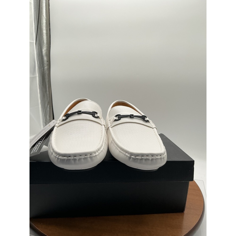 Aston Marc Drive-01 Mens White Driving‎ Loafers Bit Detail Slip On Shoes 13 M